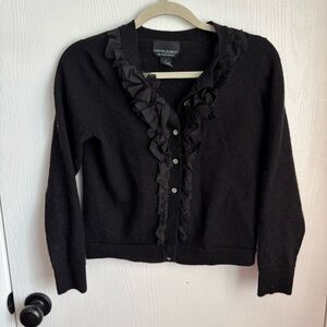 Cynthia Rowley Black Ruffle Cardigan
